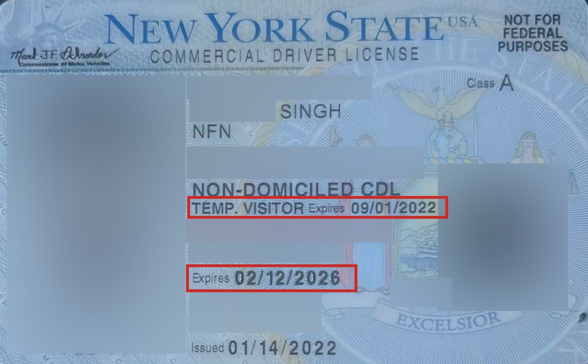 maybedanielleee's tweet photo. Your legal presence in the United States expired in 2022, but your CDL is valid until 2026. 

This is exactly why the non-domiciled ruling is important! https://t.co/M1TCQbZKJB
