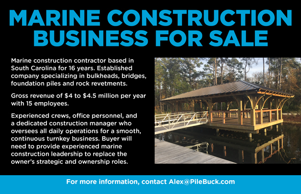 buckmag's tweet photo. After 16 years in business, this established South Carolina marine construction contractor is seeking a new owner to lead its next chapter. With a strong reputation, experienced team, and annual revenue of $4–4.5 million, this is a rare opportunity in the marine construction industry. For more information contact alex@pilebuck.com