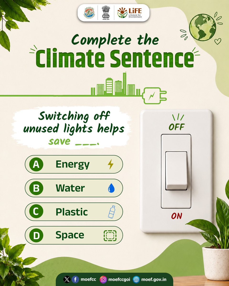 moefcc's tweet photo. Can you complete the sentence? Comment below.

#OneEarthOneMission #ClimateAction #WED2026 #MissionLiFE https://t.co/cGJtkwBL5l