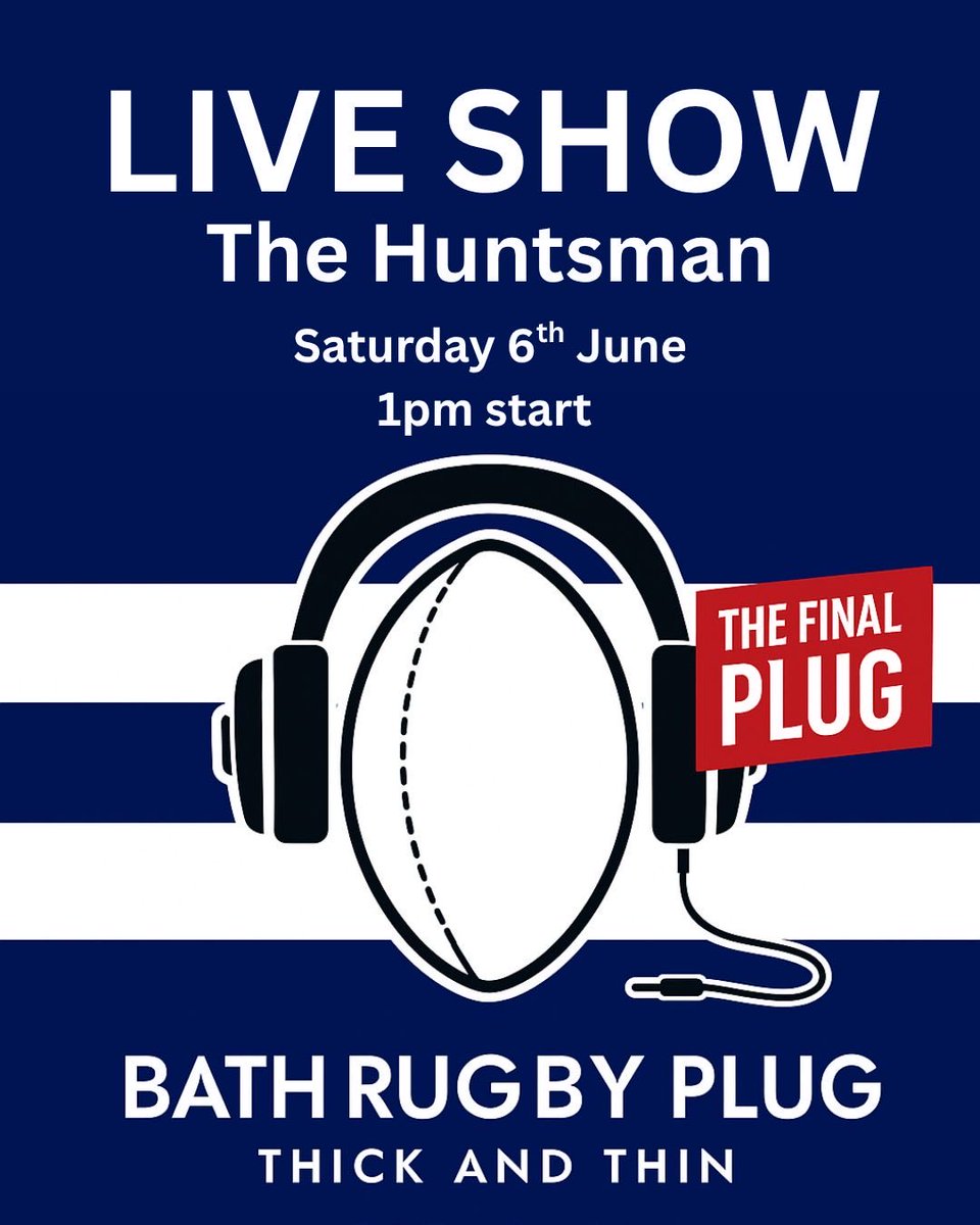 bathrugbyplug's tweet photo. 📣Live Show announcement 📣 

We are delighted to announce that Bath winger Will Muir will join us for our SOLD OUT live show on Saturday 

1pm start - get there early get a seat a beer and settle in

Can’t wait to see ticket holders there 👇🏻 https://t.co/TFQ7zFgkYA