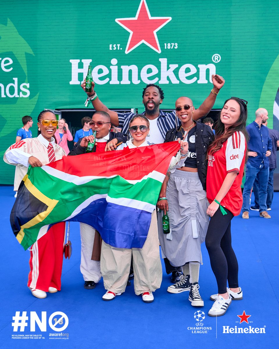 Heineken_SA's tweet photo. Spotted: Fans in the wild. A time was had in Hungary. 
#HeinekenSA #FansHaveMoreFriends #UCLFinal https://t.co/Sz39M3XVeX