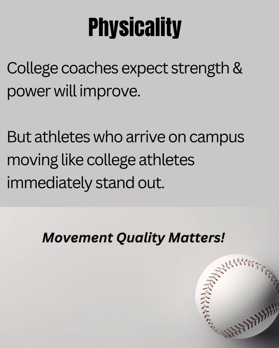 jgarsezbaseball's tweet photo. What college coaches notice in the first 2 weeks:

1. Physicality
2. Skill Acquisition
3. Behavior
4. Process

Most incoming freshmen believe talent is the separator. 

In reality, college coaches are evaluating you with a lot more detail. 

Which of these four areas do incoming college players struggle with the most?