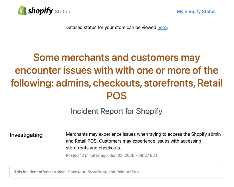 markbuildsbrand's tweet photo. shopify down degens https://t.co/5YRzcDtCUt