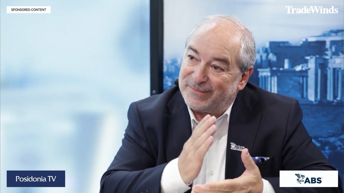 ABSeagle's tweet photo. “Energy efficiency works with any fuel. It works every day. It works throughout the lifespan of a vessel. And if you have more energy efficiency and better energy efficiency, you’re winning every day.”

That was among the insights from Vassilios Kroustallis, ABS Chief Commercial Officer, in his #Posidonia2026 TradeWinds interview.

Dive into the full interview here: https://t.co/6Go9oGbsOi

Posidonia Events #maritime #shipping