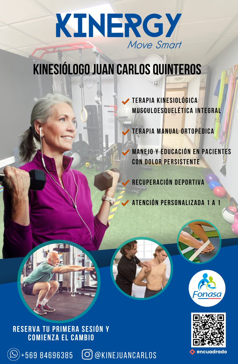 juankine's tweet photo. ¿Llevas tiempo con dolor o una lesión que no mejora?

Atención kinésica 1 a 1 en #Antofagasta, con convenio #Fonasa. #Rehabilitación centrada en la persona y basada en movimiento graduado para recuperar función y confianza.

Agenda tu evaluación.
#kinesiólogo https://t.co/75lGz6WfFN