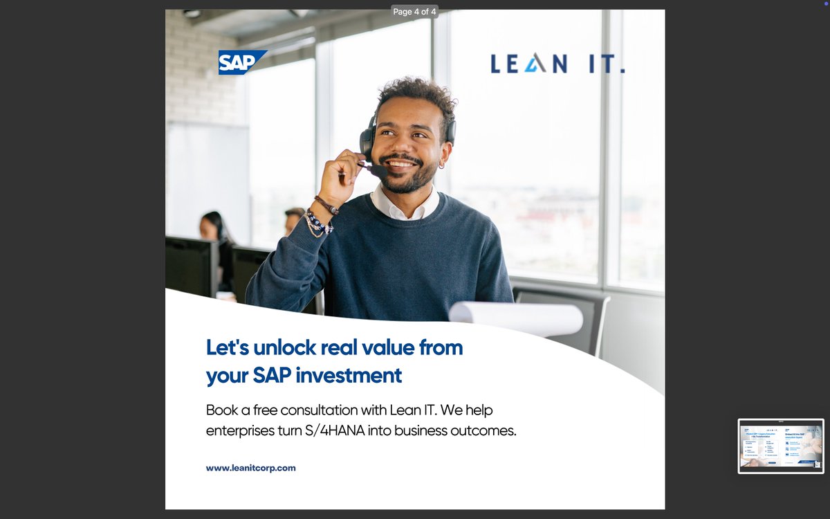it28172's tweet photo. SAP modernization is a milestone.

Operational transformation is the real goal.

The value of SAP comes from how effectively it improves execution after go-live.

#SAP #S4HANA #ERPTransformation #EnterpriseAI https://t.co/aIGd3kYBS7