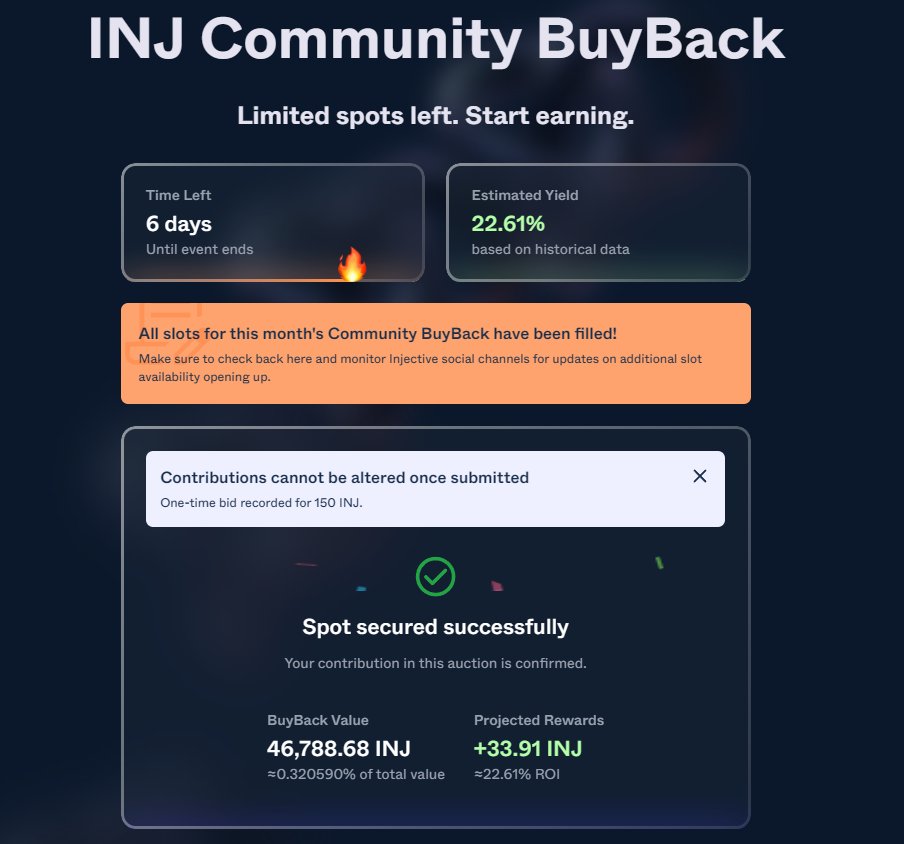 CryptoL1s's tweet photo. Just joined BuyBack with 150 $INJ

This is actually the largest BuyBack so far.

Expecting around ~25% ROI https://t.co/0KXZy389kB