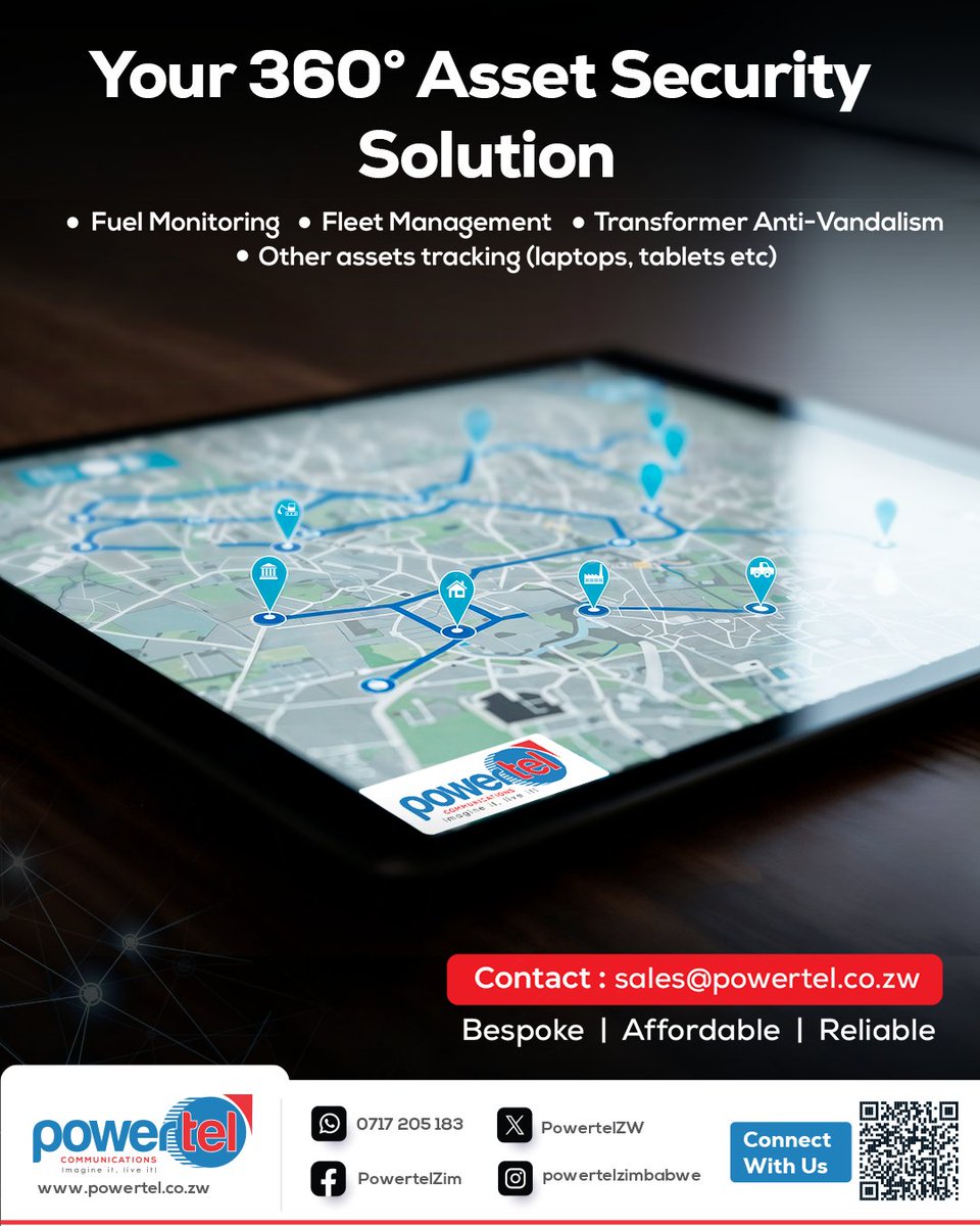 PowerTelZW's tweet photo. 🔒 Your 360° Asset Security Solution! Protect your valuable assets with our comprehensive services: Fuel Monitoring, Fleet Management, Transformer Anti-Vandalism, and more! For inquiries, contact us at sales@powertel.co.zw or whatsapp +263717205183. https://t.co/5VtgXn7qDT