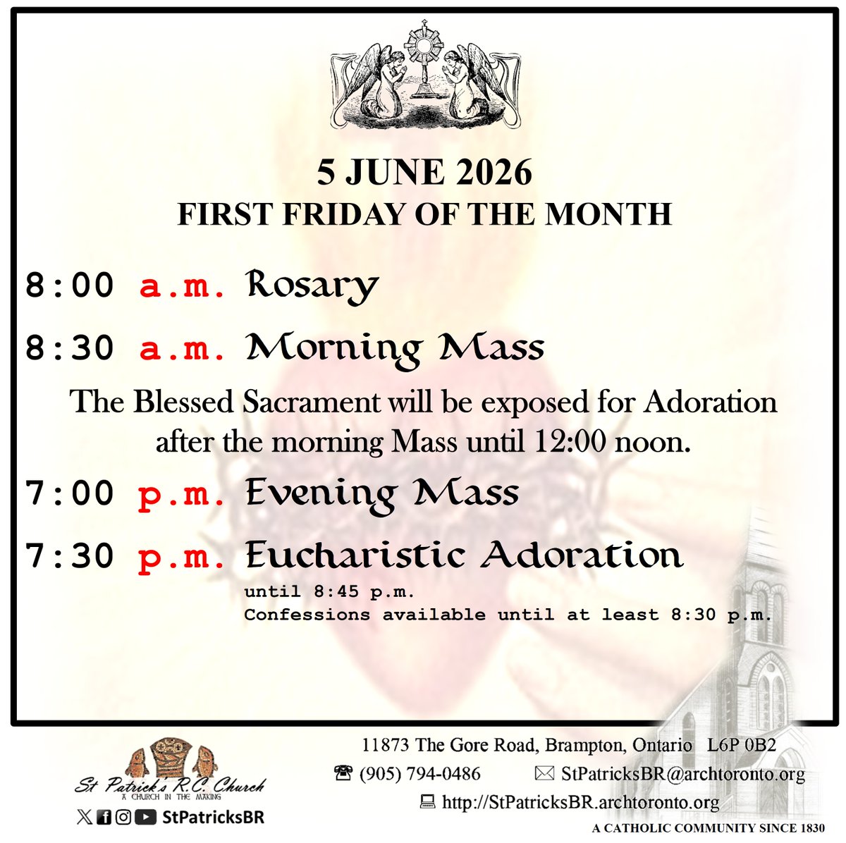 StPatricksBR's tweet photo. Today is the first Friday of June, a month traditionally dedicated to the Sacred Heart of Jesus! https://t.co/PoJh0dno7A