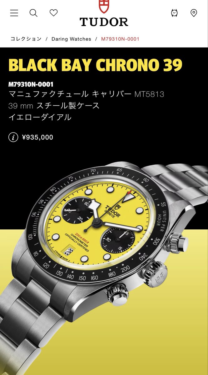 uchi0118's tweet photo. 【新作】ブラックベイ クロノ 39 “バンブルビー”
39 mm径、厚さ13.1 mmにスリム化された新型ケース。
これはまた人気でそう！😊

#TUDOR https://t.co/VTLg6Q0TV5