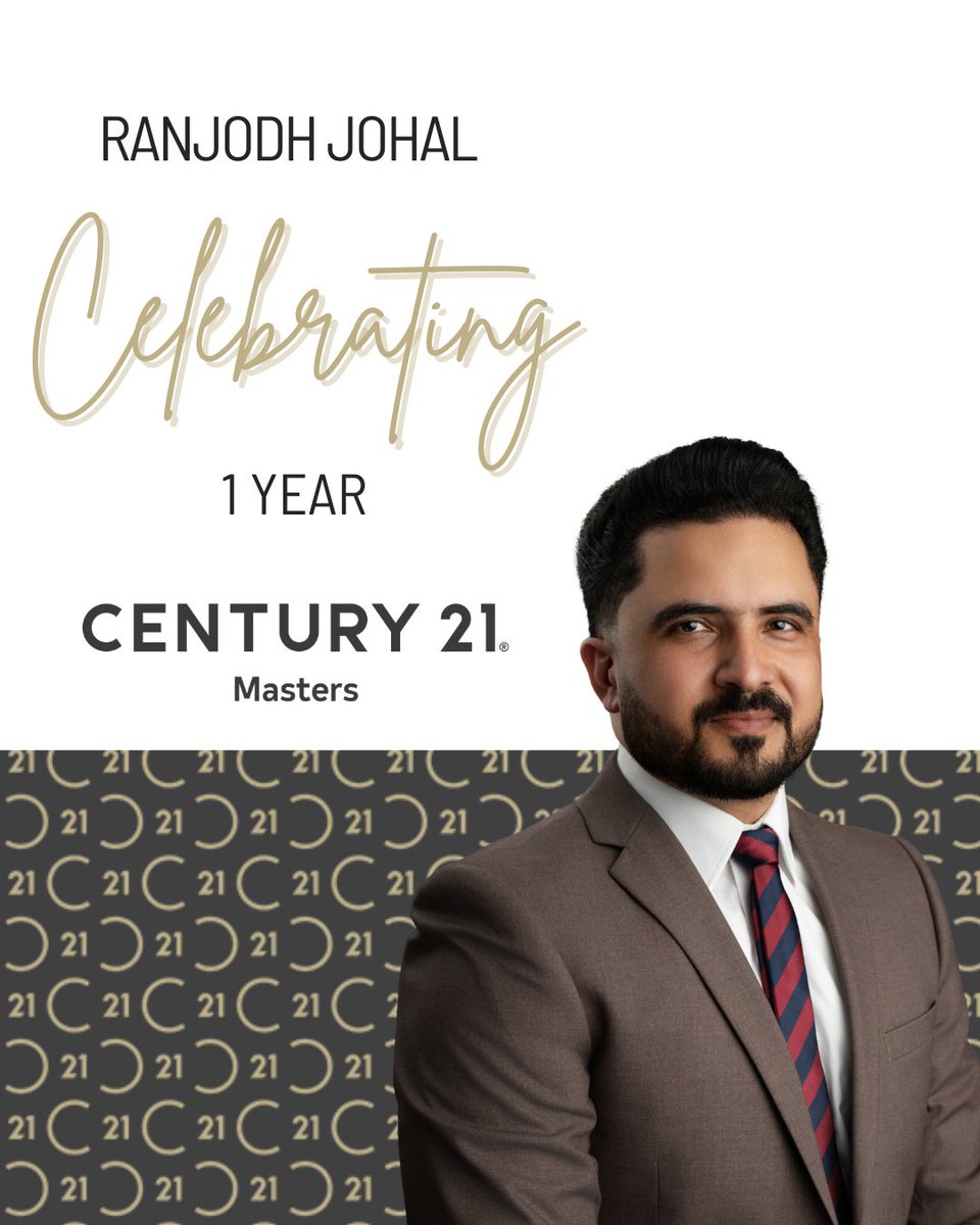 C21Masters's tweet photo. 🎉 Congratulations to Ranjodh Johal on 1 incredible year at Century 21 Masters! Your dedication and hard work inspire us all. Here’s to many more years of success! 🥳🏆 #WorkAnniversary #Century21Masters #TeamSuccess https://t.co/WH6ltOm8Ai