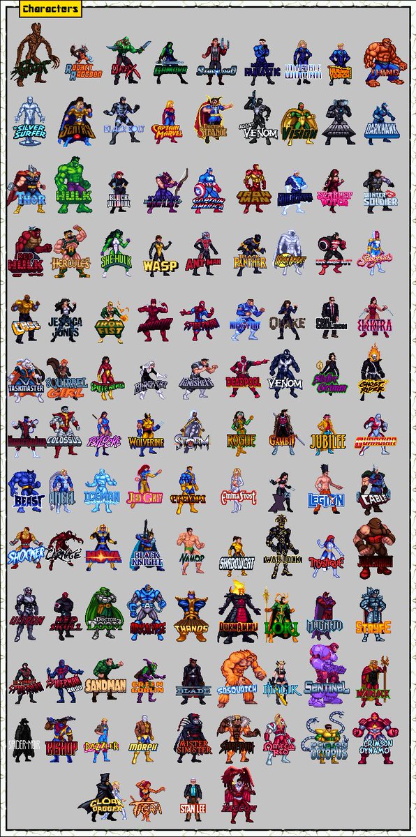 zvitor's tweet photo. 112 characters! Which Marvel characters would you like to see among these heroes? https://t.co/HuhnSD918m