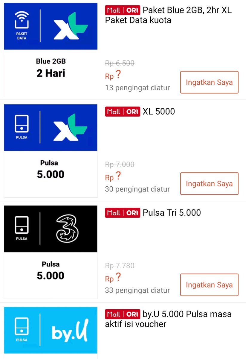 kimmyexp's tweet photo. FLASHSALE Digital Rp1 STOK BANYAK ⏱️21:00

✅Pulsa,Paket Data: Stok 150/Produk
✅ Mandiri E-Money: Stok 200
✅Flazz BCA: Stok 75
✅BNI TapCas: Stok 200

stay sini, klik produknya pas jamnya👇🏻
https://t.co/2JqqyqEzNB https://t.co/gx0qd0dNLk
