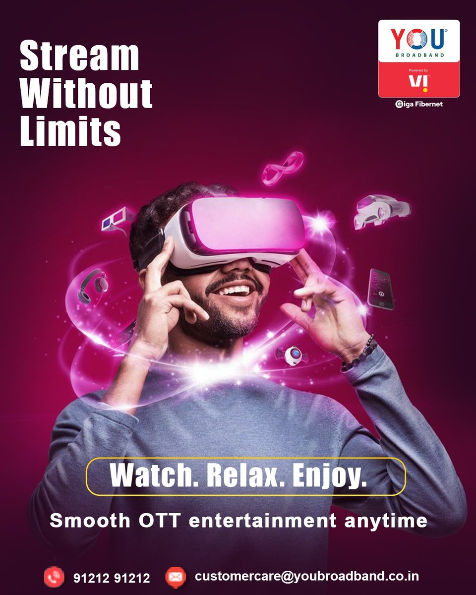 youbroadband's tweet photo. Why settle for ordinary entertainment when you can create the ultimate streaming experience at home?

Upgrade your entertainment experience today.

#YOUBroadband #OTTStreaming #StreamWithoutLimits #FiberInternet #HighSpeedInternet #UnlimitedEntertainment https://t.co/ezEhqfJO6B