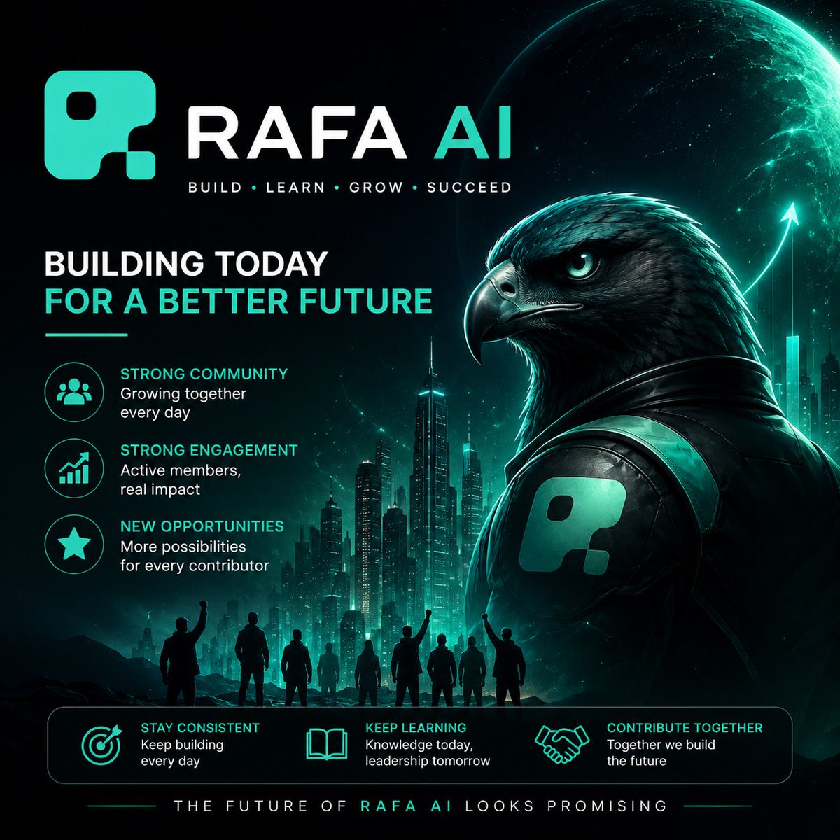 Redoy610's tweet photo. 🦅 Building with @RAFA_AI every day and enjoying the journey.  The community keeps growing, the

 engagement stays strong, and new opportunities continue to appear for active members.  Staying 

consistent, learning, and contributing while waiting for the next big milestone. https://t.co/Iw686zVjM6