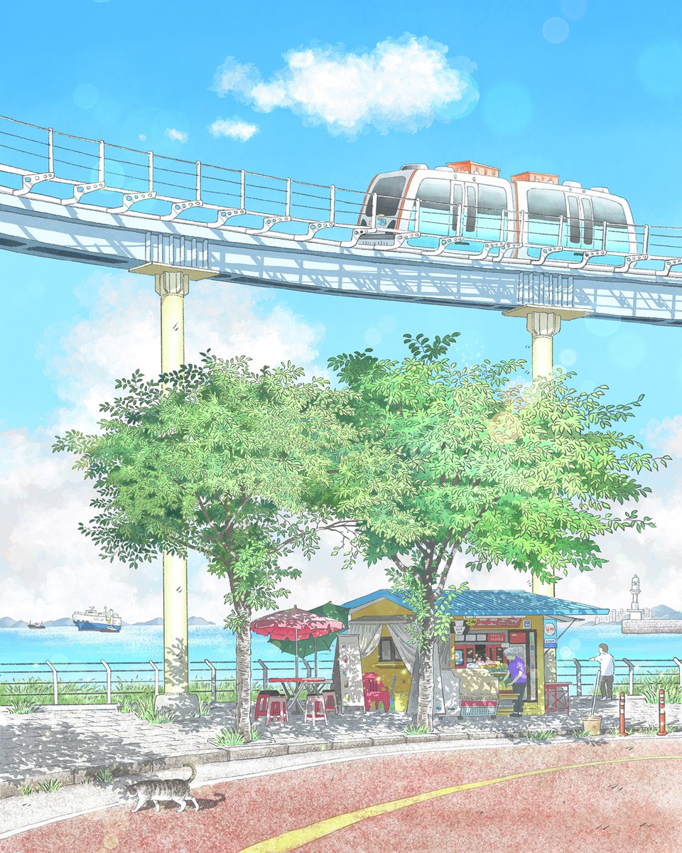 WeirdoWizard's tweet photo. This Korean artist is turning boring bus stops into beautiful paintings. No, she isn't using AI.

Painted by Binna Jung. https://t.co/0pwM1SKCRa