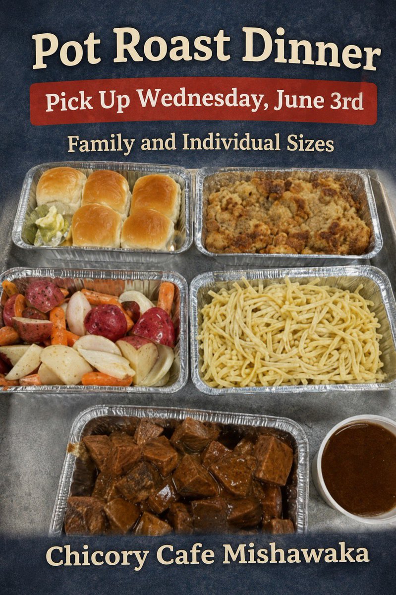 chicorycafe1's tweet photo. 🥘 Last Chance! Orders close at 11 AM TODAY! 🥘

Skip the cooking and let us handle dinner tonight! 🙌

🚗 Easy curbside pickup
⏰ Today from 4 PM – 7 PM
📍 Chicory Café Mishawaka

https://t.co/6oPttPKy2l https://t.co/O15WfPrSrq