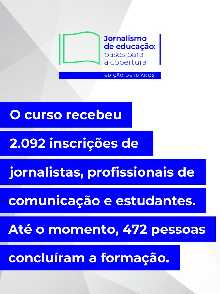 JeducaEduca's tweet photo. Balanço 🗣️📚 Nos últimos dois meses, a Jeduca promoveu o curso Jornalismo de Educação: Bases para a Cobertura — Edição 10 Anos, em parceria com a @abraji e com o apoio da Abej. https://t.co/ZZOZqL7f2C