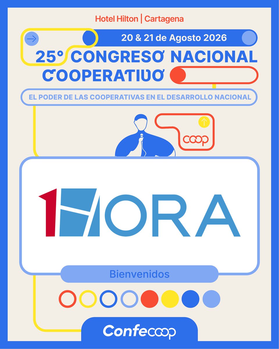 ConfecoopCol's tweet photo. Saludamos a 1Hora como nuevo Aliado Estratégico en el 25 Congreso Nacional Cooperativo: El poder de las cooperativas en el desarrollo nacional.
📆20 y 21 de agosto - Hilton Cartagena 
Informes 👇
https://t.co/iyYfAuN2Sy https://t.co/j5fkNleiMQ