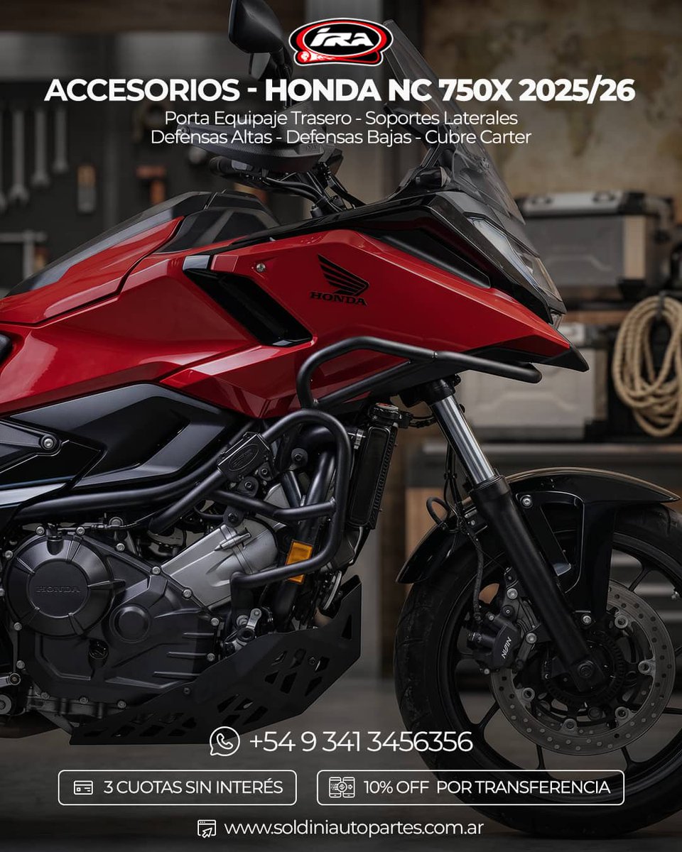 iraracing's tweet photo. 🔥NOVEDAD IRA RACING
🏍️Accesorios para Honda NC 750X 2025/26

📲Atención personalizada por WhatsApp: +54 9 341 3456356
🌐https://t.co/wKjL3ic9SX
💻https://t.co/PrIC2kp1Er
📍Rivadavia 1251 – ( S2108AIZ ) Soldini – Santa Fe – Argentina

#IRARacing
#HondaNC750X
#HondaNC750X2025 https://t.co/sUW7nbu3ap