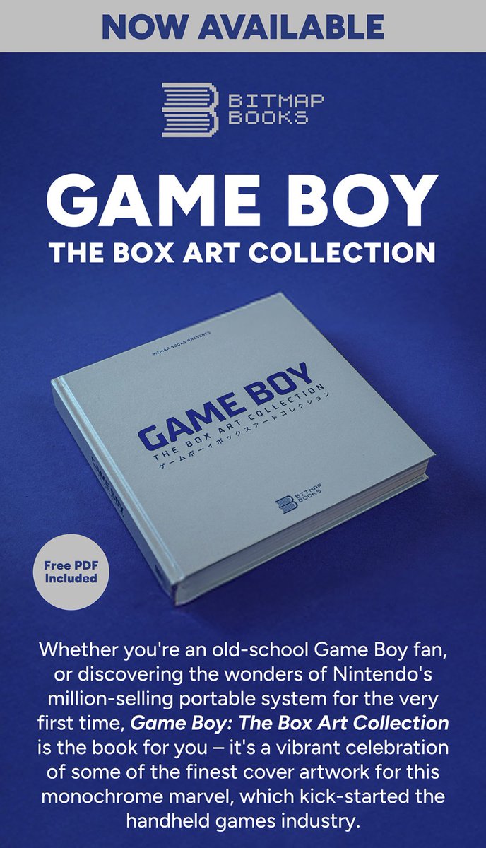 bitmap_books's tweet photo. Game Boy: The Box Art Collection

From Batman to Bomber Man, Zelda to ZOOP, the Game Boy boasted every type of genre. Remind yourself of the games you owned, and discover some you’ve never heard of, in Game Boy: The Box 
Art Collection.

Out now: https://t.co/aLAm4oc5zB

#bitmapbooks #books #retrogaming #gaming #gameboy