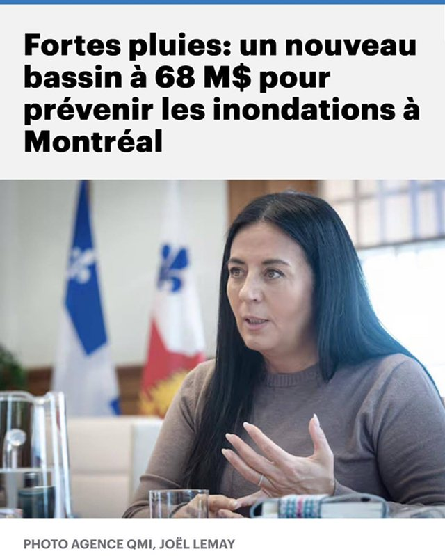 GThibodeau_Mtl's tweet photo. MONTRÉAL / Le nouveau bassin Saint-Jacques
Un pansement qui évite de voir le vrai problème

Le projet de bassin de rétention Saint-Jacques, à 68,6 millions de dollars, illustre un problème récurrent dans le Sud-Ouest. L’administration de la mairesse Soraya Martinez Ferrada met l’accent sur les fortes pluies comme si elles étaient un phénomène nouveau et affirme même que le problème est désormais réglé.

Pourtant, Montréal a toujours connu des épisodes de pluie intense.
Le vrai enjeu se trouve ailleurs.

Construit en 1930 pour un secteur industriel peu dense, le collecteur Saint-Jacques n’a jamais été adapté au boom de Griffintown. Depuis les années 2010, la transformation massive du quartier a multiplié les condos, les toitures, les stationnements et les surfaces imperméables. En fait, dès 2010,  vingt-trois projets immobiliers représentant 6,500 logements étaient déjà en planification pour le seul secteur de Griffintown. Le volume d’eau qui ruisselle vers le réseau a explosé.

Au lieu d’agrandir ou de moderniser le collecteur principal au moment où l’on autorisait ce développement intensif, les administrations successives ont privilégié des projets visibles et électoralement avantageux, comme les aménagements paysagers, la Formule E ou encore plusieurs pistes cyclables. Rappelons que la course de Formule E de 2017 a coûté 24 millions de dollars à la Ville, avec un déficit net de 13,5 millions.

On se retrouve aujourd’hui avec un collecteur presque centenaire sous-dimensionné. Plutôt que d’entreprendre les travaux lourds sur le collecteur lui-même, la Ville choisit de construire un bassin qui ne captera que le trop-plein. Il s’agit d’une solution coûteuse, temporaire et partielle.

Le vieillissement du collecteur exigera encore des réparations et inspections annuelles coûteuses, pendant que de nouveaux projets résidentiels continueront d’ajouter de la pression sur le réseau.

Le déficit d’entretien global du réseau d’eau de Montréal est évalué à environ 3 milliards de dollars. On densifie sans prévoir les infrastructures essentielles, puis on gère les conséquences plus tard, et plus cher.

Les résidents du Sud-Ouest paient aujourd’hui le prix de ce pansement. Le problème refera surface dans peu de temps.