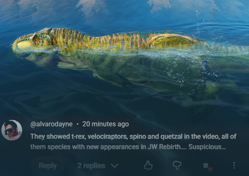 EvoSquareYT's tweet photo. ok this person is onto something 👀
Trailer included Mosa too!
#JurassicWorldEvolution3 https://t.co/vXheOEbbFf