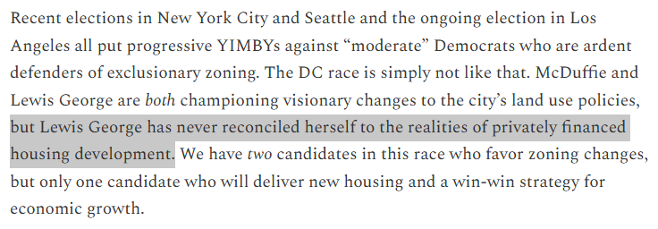 Rybread_26's tweet photo. The standard neoliberal playbook: label demands for corporate accountability or public investment as "economically illiterate." JLG doesn't deny private capital builds housing. She just refuses to let private capital hold the District’s housing policy hostage. 4/ https://t.co/ZLYAoQcpN0