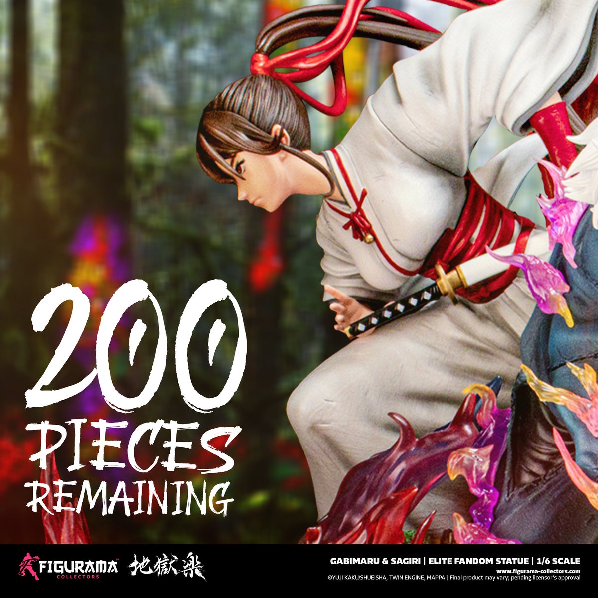 Figurama1's tweet photo. 📢🌺200 PIECES OF GABIMARU & SAGIRI REMAIN🌺📢
~~~~~~~~~~~~~~~~~~~~~~~~~~~~~~~ 
Preorder Gabimaru and Sagiri now while they are still here 👉  https://t.co/zFER7g5IZW
~~~~~~~~~~~~~~~~~~~~~~~~~~~~~~~ 
The expedition for the elixir of life is reaching its final stages. Only 200 pieces of Gabimaru and Sagiri’s Elite Fandom statue remain, and the window to claim your own piece of Shinsenkyō is closing. 
~~~~~~~~~~~~~~~~~~~~~~~~~~~~~~~ 
📐 Size: H48.6 x W38.6 x D48cm (H19.1 x W15.1 x D18.8in) 
🎁 Includes: Certificate of Authenticity, Exclusive A3 Art Print and 2x Swappable Portrait for Gabimaru (Masked and Unmasked) 
🪄 Creative Director: Mr. Shanab and Figurama Collectors Development Team 
🎨 Concept Artist: Daniel Kamarudin 
✨ 3D Artist/Sculptor: Ezequiel Politano 
🧑‍🎨 Painter: Figurama Collectors 
💵 Retail Price: $750 
💳 Non-Refundable Deposit: $150 (20%) 
📆 Payment Plan: Up to 10 months (as low as $66/month) 
🚚 Estimated Release: Q3 – Q4 2027