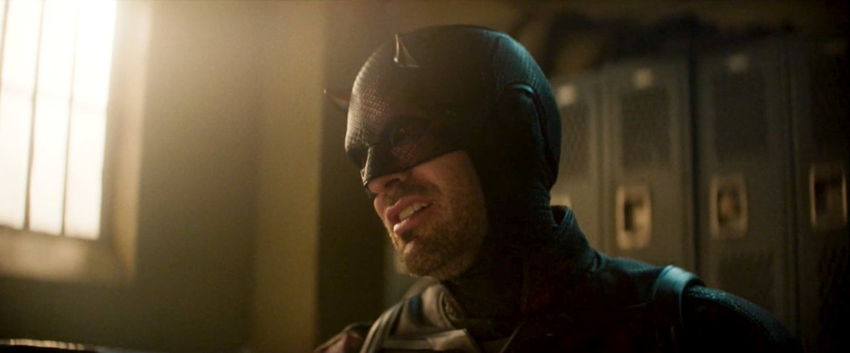 Volta1228's tweet photo. The devil, the lawyer and the man in "The Hateful Darkness".

Daredevil Born Again, 2x07. 
#daredevil https://t.co/5ORKFmjO4v