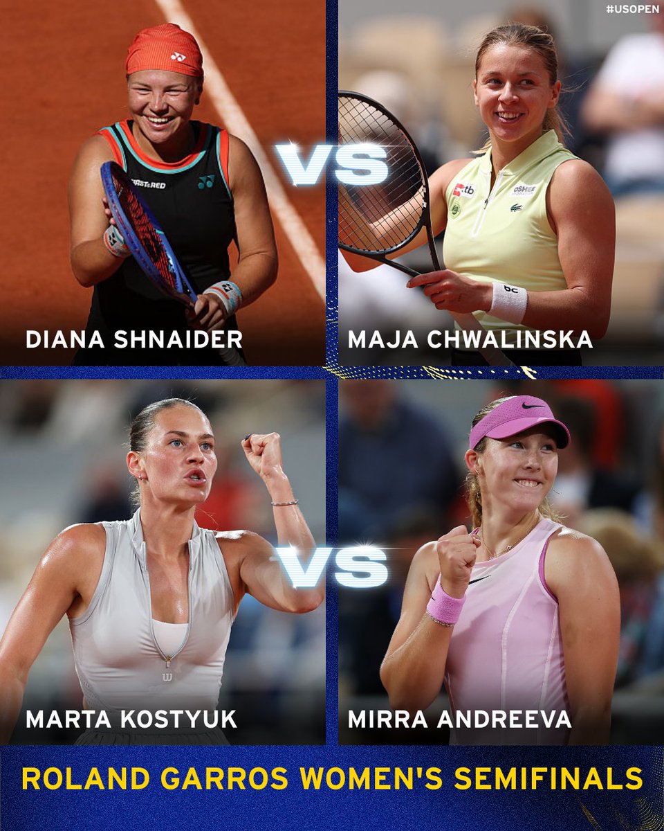 usopen's tweet photo. Women's semifinals are set! https://t.co/M4fYdQf3bS