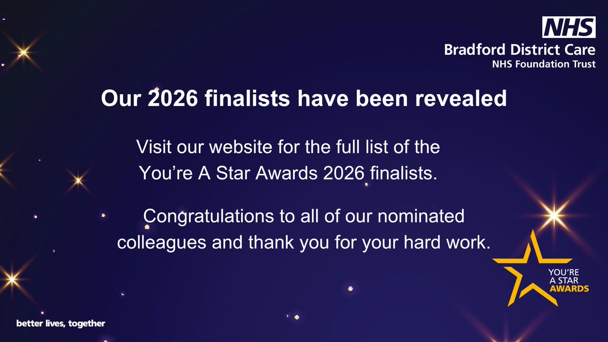 BDCFT's tweet photo. We're very pleased to share that our annual You're A Star Awards finalists have been announced. 

Over the coming weeks, we'll be sharing the full details of our finalists and the why behind their nominations. If you can't wait for that, the full list https://t.co/cPR6suXA7u