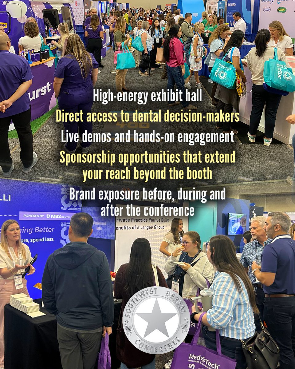 SWDentalConf's tweet photo. Your next best customers are waiting at SWDC 2026.

Don’t just exhibit—create connections that drive real results. Secure your booth and position your brand where the dental industry comes together. https://t.co/M43dhFYuY4 https://t.co/7oIt83dXuD