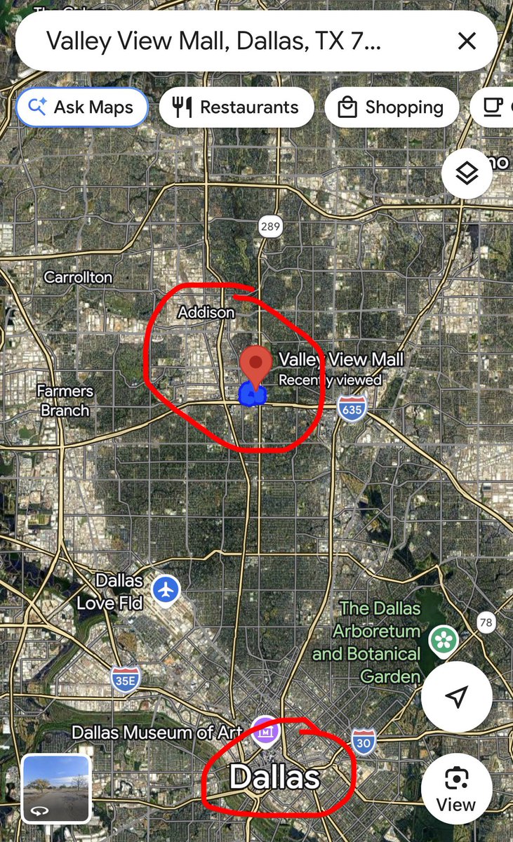 BlooMagic9's tweet photo. @r18zavala @Eutychus411 @Boklair @DallasTexasTV Close enough. “Dallas” by zip code , Addison by location. https://t.co/TMwMzgXwCe