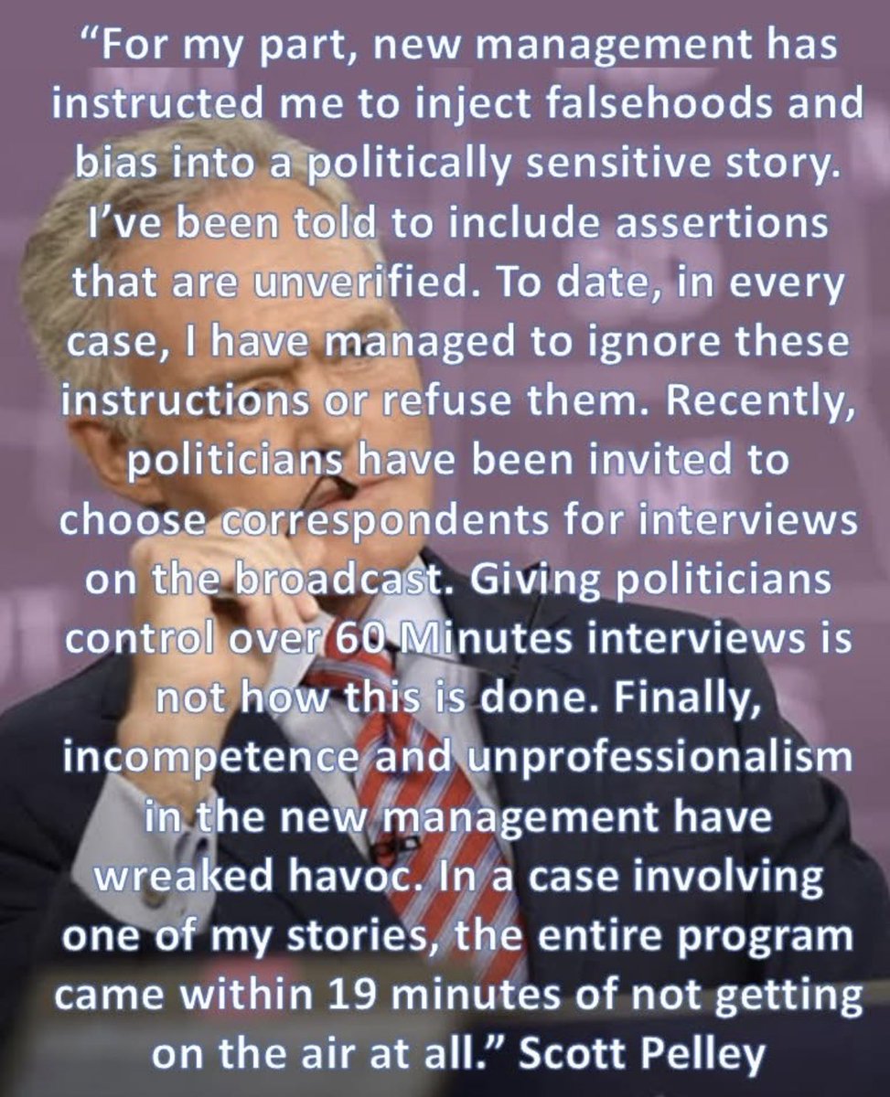 AnnieForTruth's tweet photo. Scott Pelley speaks out on his firing from 60 Minutes. It’s refreshing to have correspondents with integrity! I wish CBS News and Bari Weiss, who murdered 60 Minutes, nothing but the worst along with tanked viewership! 👍 https://t.co/YntXfKXEYi