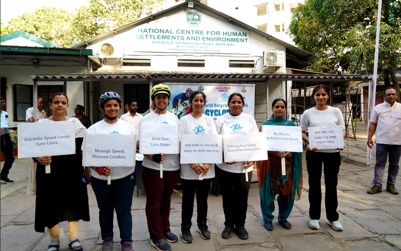 ConsumerVoiceIn's tweet photo. On the occasion of World Bicycle Day, a Cycle Rally was organised in Bhopal by Road Safety Network (RSN) partner Consumer VOICE, New Delhi, in collaboration with the National Centre for Human Settlements & Environment (NCHSE), Bhopal, and the Bicycle Riders Group.

The rally was graced by Shri Arun Gurtoo, Former Director General of Police (DGP), Madhya Pradesh, as the Chief Guest. Dr. Pradip Nandi, Director General, NCHSE, and Shri Avinash Srivastava, Deputy Director, were also present.

The rally highlighted the urgent need for a Scientific Speed Management Framework and a Strong State Road Safety Action Plan to protect vulnerable road users in Madhya Pradesh.

More than 75 enthusiastic participants joined the rally, reaffirming the collective commitment towards safer roads and sustainable mobility for all.

#WorldBicycleDay #RoadSafety #SafeRoads #CyclingForSafety #SpeedManagement #MadhyaPradesh #ConsumerVOICE #RSN