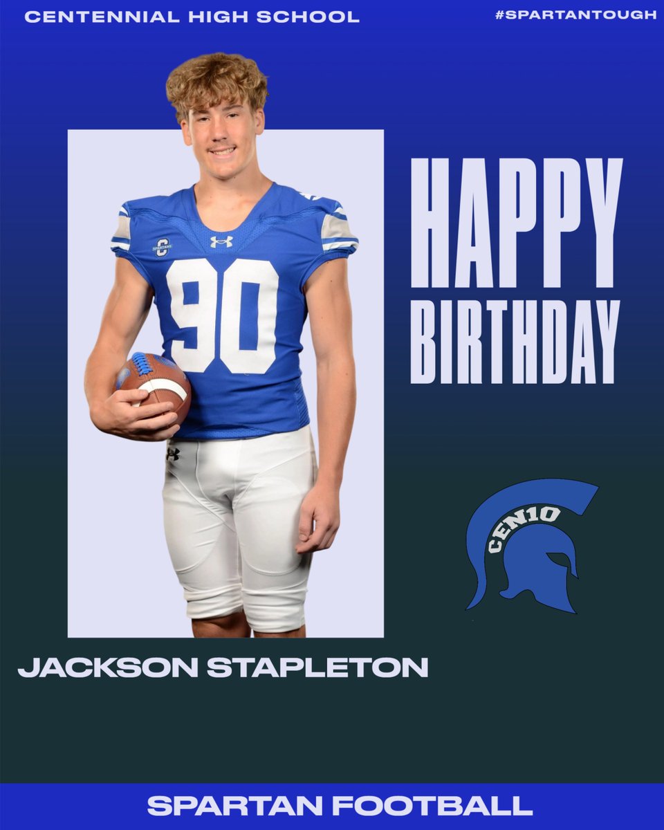 CHSSpartanFB's tweet photo. Happy birthday, Jackson Stapleton! https://t.co/5BlBw9ISbT