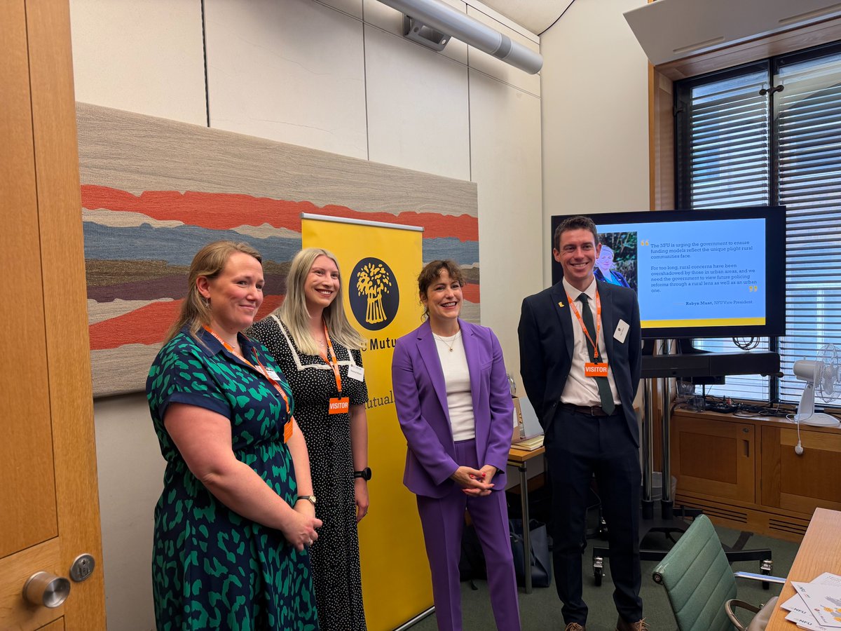 NFUPolitical's tweet photo. Today, NFU Vice President @Robyn_Munt attended the launch of @nfum 's 2026 Rural Crime Report in Parliament. It was a good opportunity to speak to so many MPs and Peers to hear how rural crime is affecting their constituents and discuss how we can work together to tackle it. https://t.co/3RlbIocwku