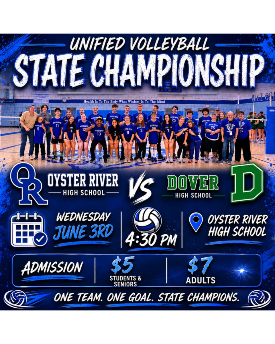 ORBobcats's tweet photo. Head out the ORHS gymnasium this afternoon to watch the Bobcats in the unified volleyball state championship game against Dover.  Admission charged by the NHIAA $5 for students/seniors, $7 for adults.  GO BOBCATS! https://t.co/wn23GTw3pM
