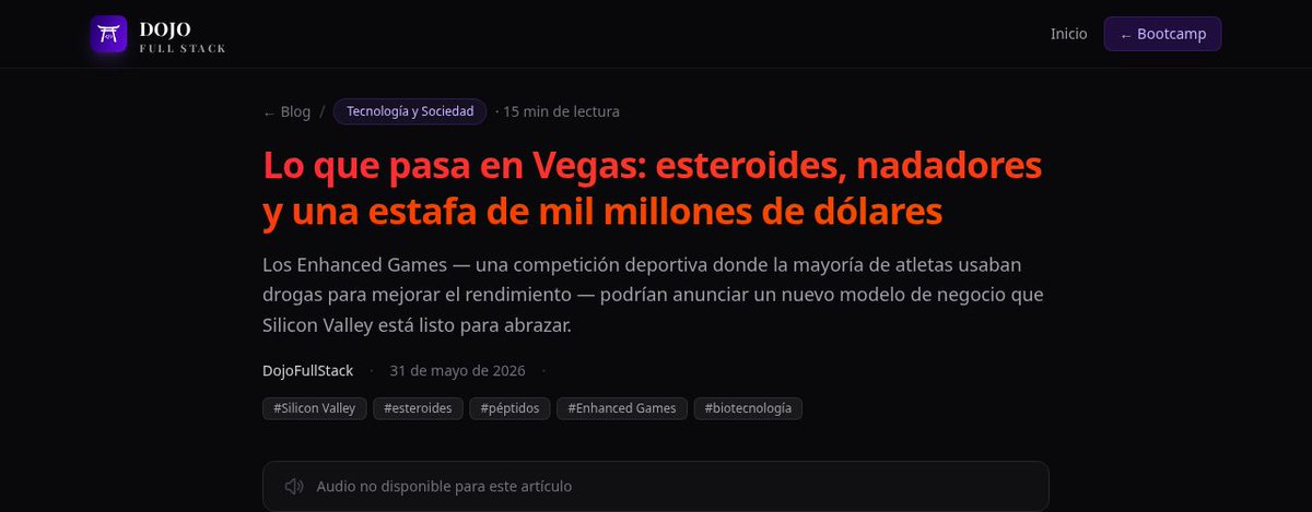 DojoFullStack's tweet photo. Tienes que leer esto: Lo que pasa en Vegas: esteroides, nadadores y una estafa de mil millones de dólares

https://t.co/pUqmwXcCHj

#DojoFullStack #tech #TecnologíaySociedad https://t.co/Z3NnOjaasX