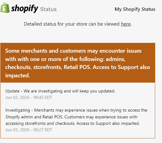 rokhladnik's tweet photo. If your Shopify store is down

You are NOT alone https://t.co/VaqvdH2wwo