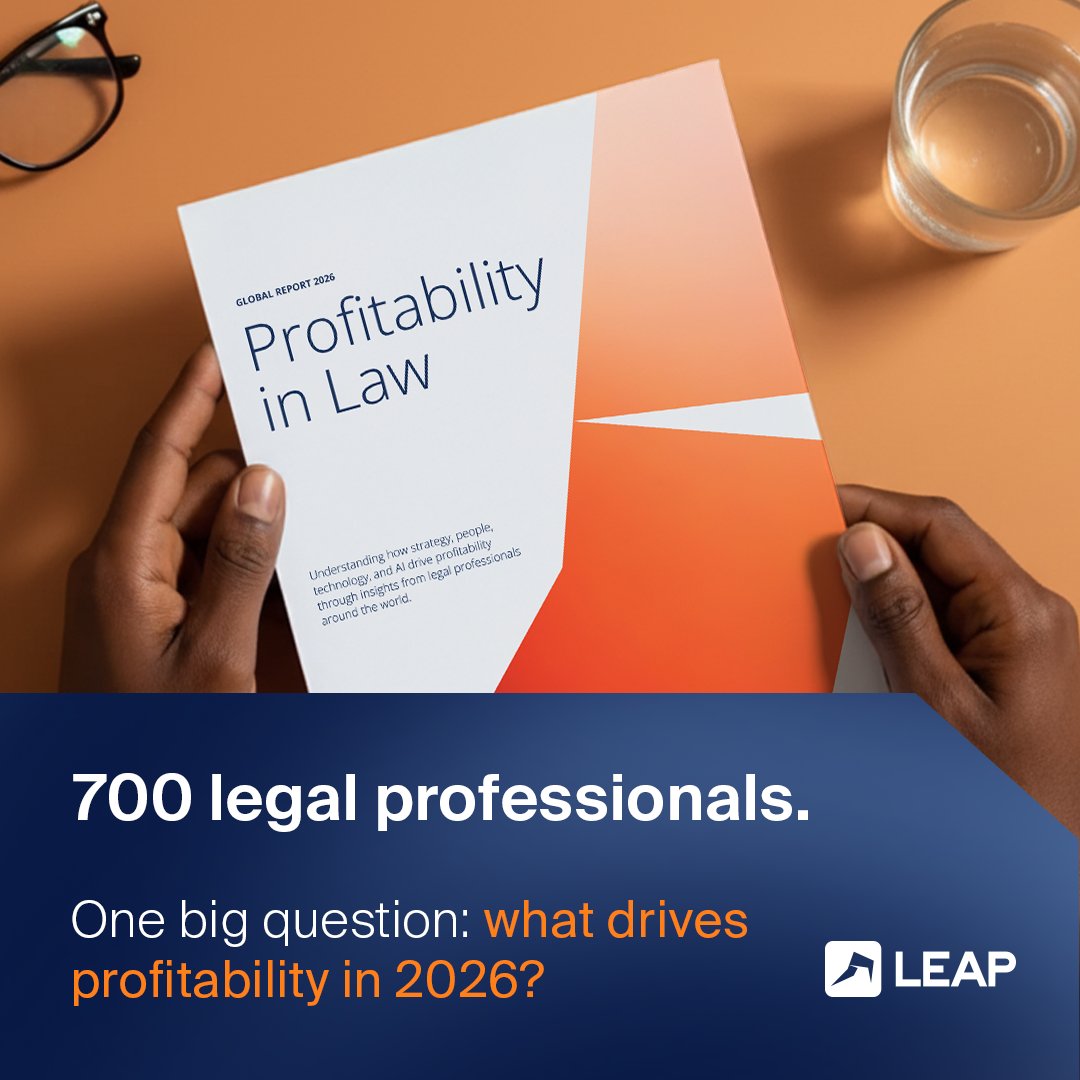 LEAP4Lawyers's tweet photo. Shifting client expectations, pricing pressures, and advancing tech are reshaping law firm profitability. 📈 Explore strategy, people investments, and AI adoption in the Profitability in Law: Global Report 2026: https://t.co/FApwDTLtX1

#LegalTech #LegalInnovation #LEAPUS https://t.co/voyqwOuq3u