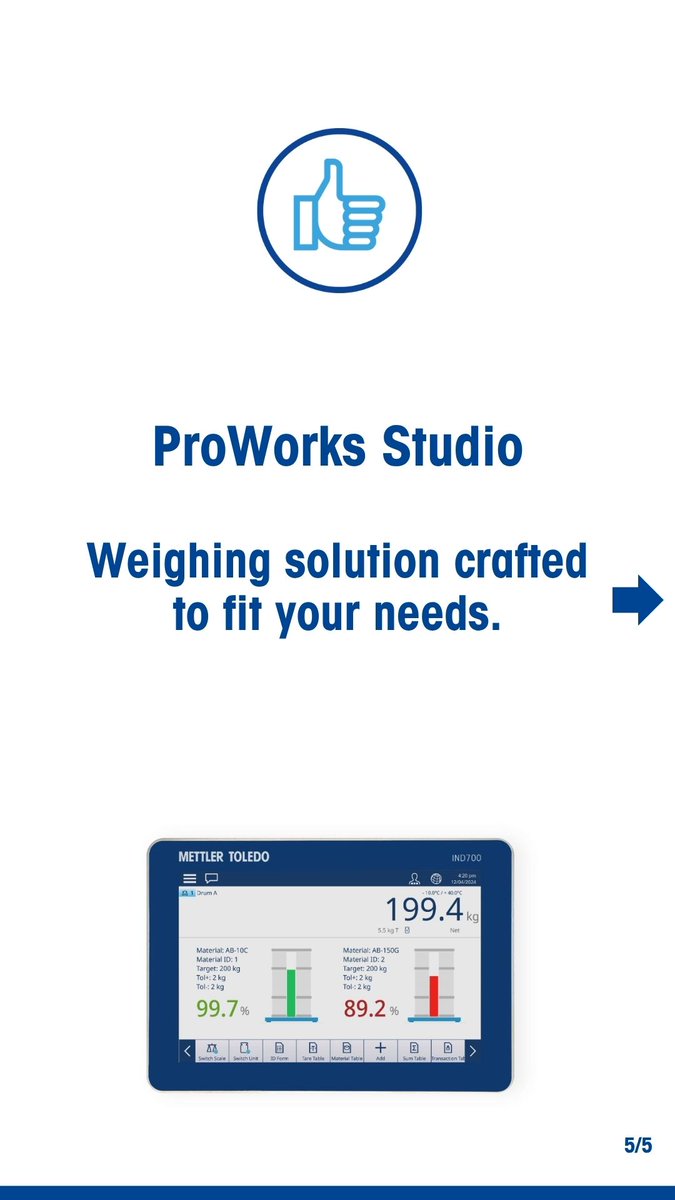 mettlertoledo's tweet photo. Is your weighing indicator holding your operation back? The #IND700 https://t.co/pvGt3LF3Em adapts to your exact workflow with ready-to-use and fully customizable applications that save engineering time and boost efficiency. Your process, your way. #MTIND https://t.co/MJbAEAFb5v