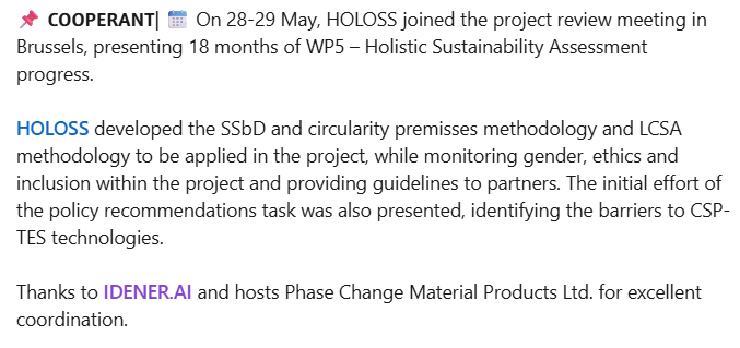 Holoss_lda's tweet photo. 📧 For further information, you can get in touch with us at: holoss@holoss.com

#EUproject #sustainability #ConcentratedSolarPower #GreenEnergy #EUGreenDeal https://t.co/gJlKIbdA9w