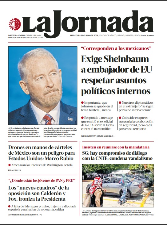 Paco_Cogelo's tweet photo. Ahí le habla Sheinbaum embajador Ronald Johnson @USAmbMex https://t.co/PfTGs4jpir