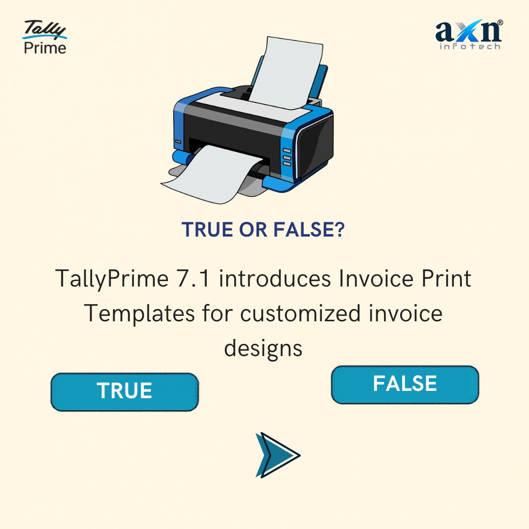 axninfotech's tweet photo. 🚨 TRUE OR FALSE? 🤔

How well do you know TallyPrime 7.1?

Swipe through, test your knowledge, and discover the powerful features that can make your business accounting smarter and faster.

📞Upgrade TallyPrime 7.1 today!

#TallyPrime71 #AXNInfotech #TallyUpgrade #SmartAccount https://t.co/sXmHd9tsE2