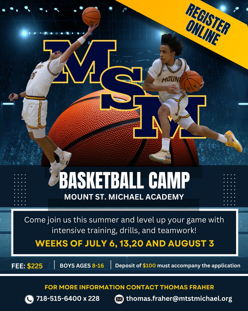 MountToday's tweet photo. 🏆☀️ MOUNT SUMMER SPORTS CAMPS &amp; CLINICS ARE HERE! ☀️🏆
LEVEL UP your skills, and have an unforgettable summer at Mount! 🔥

🏈 Youth Football Clinic💲 $125
🏀 Basketball Camp Ages 8–16💲 $225
⚽ Soccer Camp 💲 $150

📲 REGISTER ONLINE TODAY!
🌐 https://t.co/bW0EHmsEHP https://t.co/A3vSG2FFAc