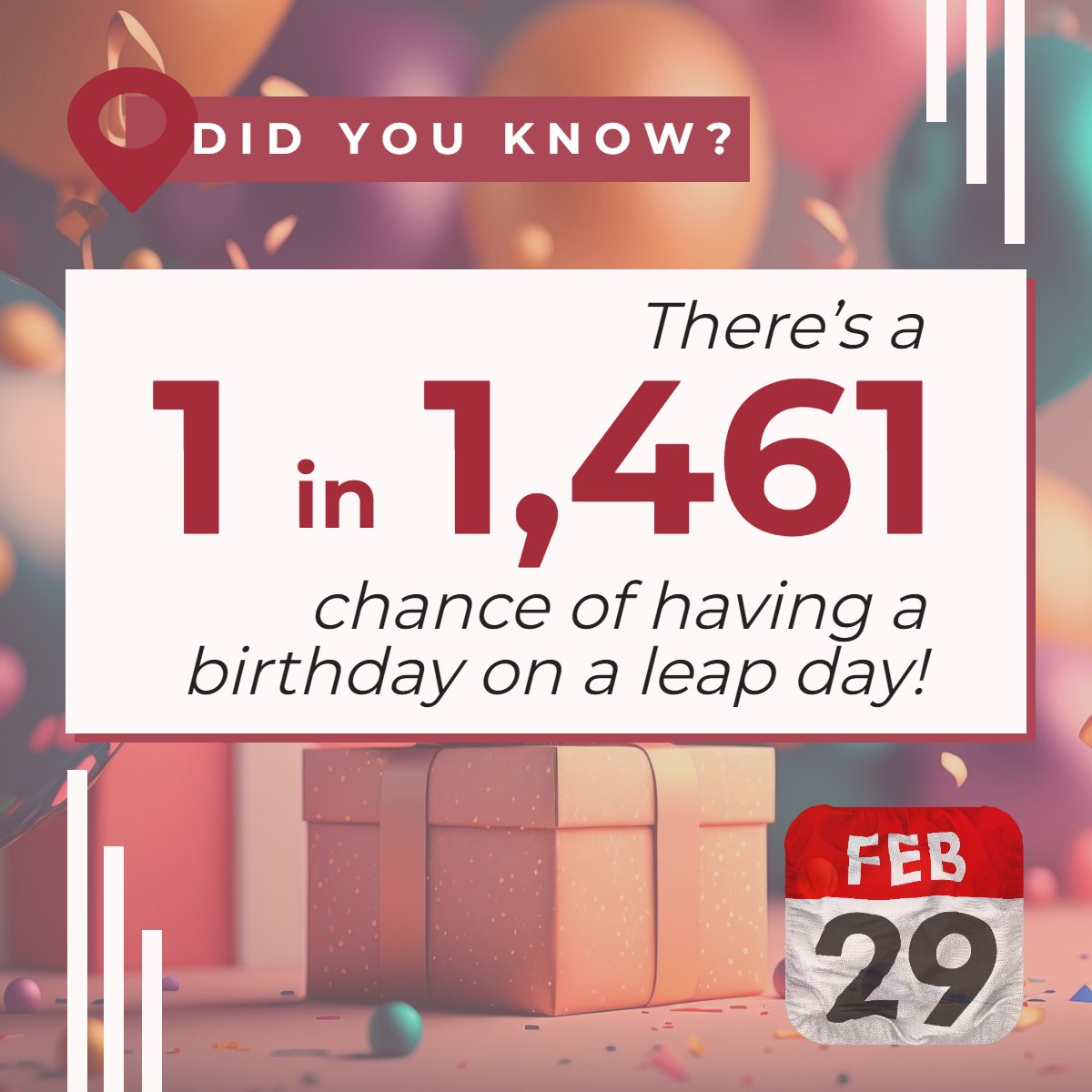 ahboveallmadnes's tweet photo. When's your birthday?

Drop it in the comments below! 🎉

#LeapDay #FunFact #BirthDayFacts https://t.co/3KJPTOliUC