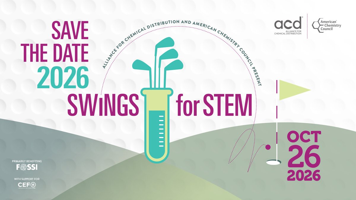 AmChemistry's tweet photo. ⛳ Every swing helps open a door. Last year, #SwingsForSTEM raised $111,000+ to support opportunities for students through @FOSSI and @chem_ed. Join ACC and @ACD_chem as we tee up another year of impact. #STEMEducation #FutureOfSTEM https://t.co/7xc0OE5mL6 https://t.co/RJItgMKEtp