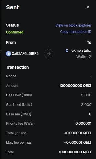 QXMP_Labs's tweet photo. Announcment
🚨1 BILLION QELT MOVED TO THE REWARDS POOL🚨

Today marks a major milestone for the QXMP ecosystem.

1,000,000,000 QELT (1 Billion QELT) has now been transferred from the Genesis Wallet into the dedicated QXMP Stablecoin Rewards Pool, establishing the foundation for one of the largest activity-driven rewards systems in the digital asset industry.

🔗Transaction Confirmed: https://t.co/lKj58qYr6y

What Is The Rewards Pool?
Unlike traditional systems that reward capital alone, the QXMP ecosystem rewards real-world economic activity.

The QXMP Stablecoin infrastructure has been designed around real-world product layers, including:
✅ Cross-Border Payments
✅ Enterprise Treasury Operations
✅ Cross-Border Payroll
✅ Real Estate Acquisition & Settlement
✅ Business Capital Deployment
✅ Merchant Transactions
✅ Stablecoin Minting & Redemption Activity

As these activities occur across the QXMP infrastructure, rewards are generated and accumulated into dedicated enterprise reward pools.

How Does The Rewards Program Work?
Every action performed through the QXMP Stablecoin ecosystem contributes to overall network activity.

As network activity grows:
➡️ Rewards accumulate into the ecosystem reward pools.
➡️ Enterprise users build reward entitlements through participation and usage.
➡️ Monthly reward claims become available based on qualifying network activity and participation.

This creates a powerful alignment between:
Network Growth
Enterprise Adoption
Real-World Utility
Ecosystem Participation

The more the infrastructure is used, the greater the rewards potential available to participating enterprises.

Why This Matters?
The QXMP Stablecoin is not being built as a standalone stablecoin.

It is being built as a complete financial infrastructure layer designed to move stablecoins into everyday business operations.

The objective is simple:
Transform everyday business activity into reward-generating activity.

- Every payroll run.
- Every payment.
- Every property acquisition.
- Every treasury operation.
- Every stablecoin mint.
- Every settlement.

Each contributes to a growing ecosystem designed to reward participation and accelerate adoption.

📌The Beginning Of The Next Phase

The transfer of 1 Billion QELT into the Rewards Pool represents the activation of the first major incentive layer within the QXMP ecosystem.

As additional product layers are brought online and enterprise participation increases, the rewards infrastructure will continue to expand alongside the growth of the network.

The future of digital finance will not simply be about holding assets. It will be about participating in ecosystems that generate value through real-world usage.

1 Billion QELT has now been committed to that vision.